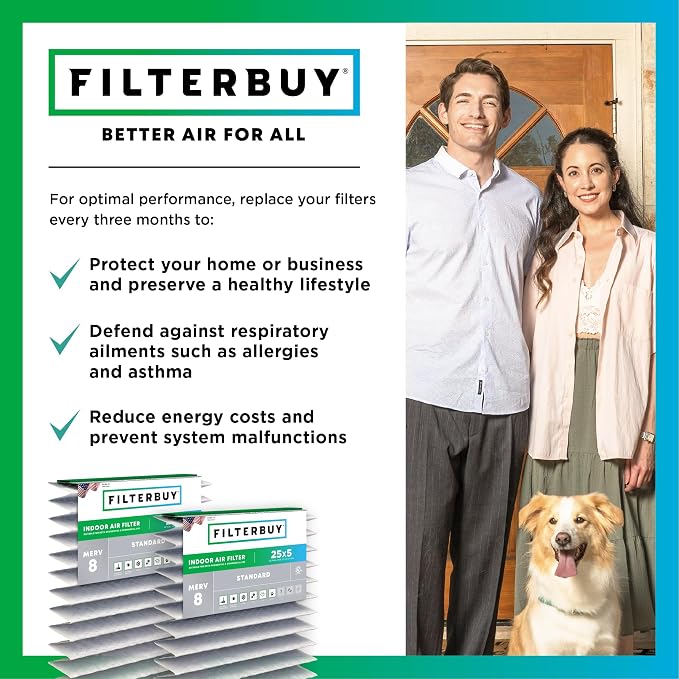 Filterbuy 25x5 Expandable Air Filter MERV 8 Dust Defense, Pleated Furnace Air - Image 7