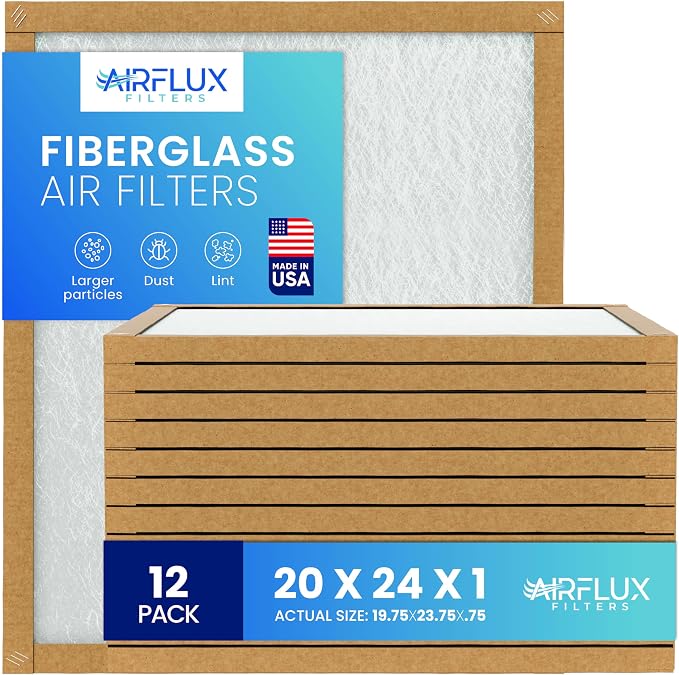 Fiberglass Air Filter -20x24x1Air Filter 12 Pack by Unknown