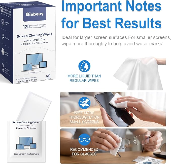 Screen Cleaner Wipes, Car Screen and More, Quick-Dry No Residue Wipes - Image 7