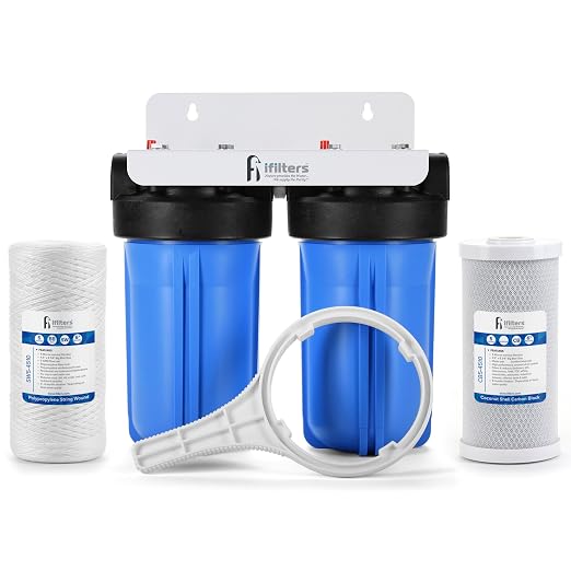 iFilters Whole House Filtration System Complete Dual Stage Sediment Chlorine by iFilters