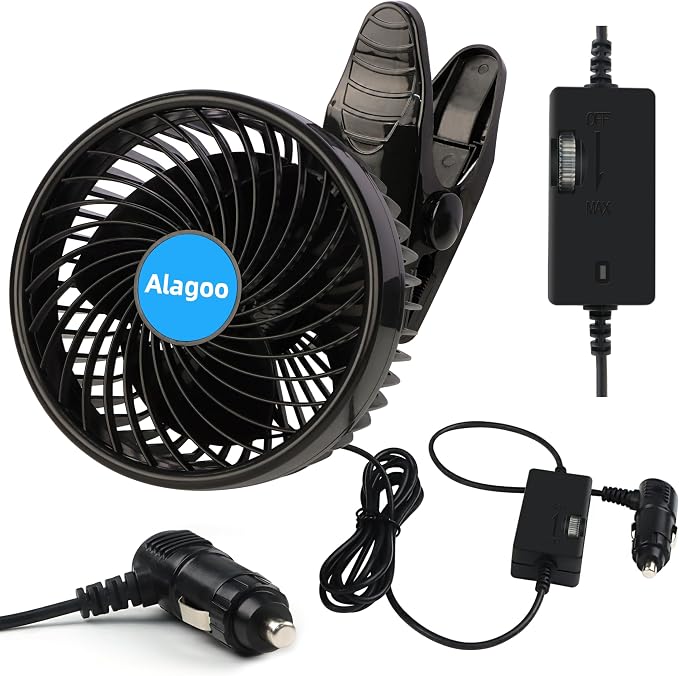 Alagoo Car Fan 6'' 12V Cool Gadgets Clip Fan - Image 8