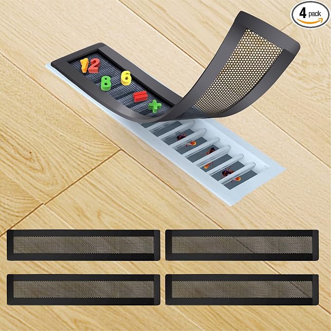 Magnetic Floor Register Vent Covers, 2 x 12 Inch Air Vent Filter Mesh, Sticky by ServetoMakeYourLifeEasier