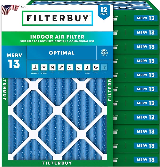 Filterbuy 15x20x2 Air Filter MERV 13 Optimal Smoke & Allergy Defense, by Filterbuy