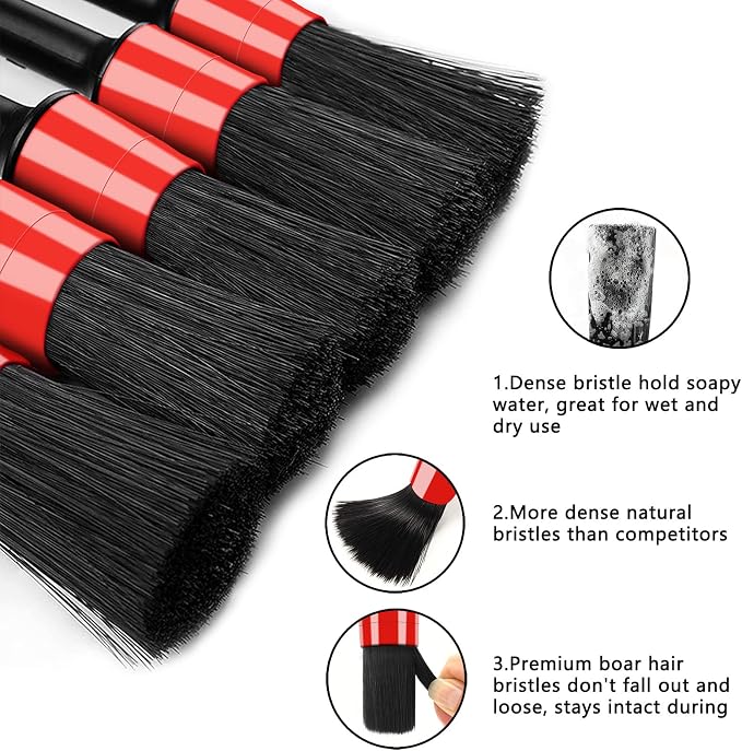 HMPLL 10pcs Auto Car Detailing Brush Set Car Interior Cleaning Kit Includes 5 - Image 2