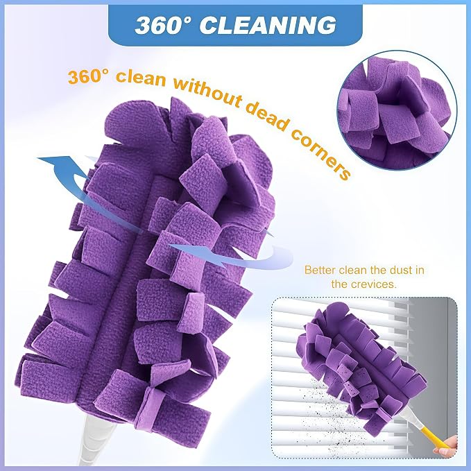 5 PCS Microfiber Duster Refill Reusable, Washable Cleaning Pads, 360 Cleaning - Image 5