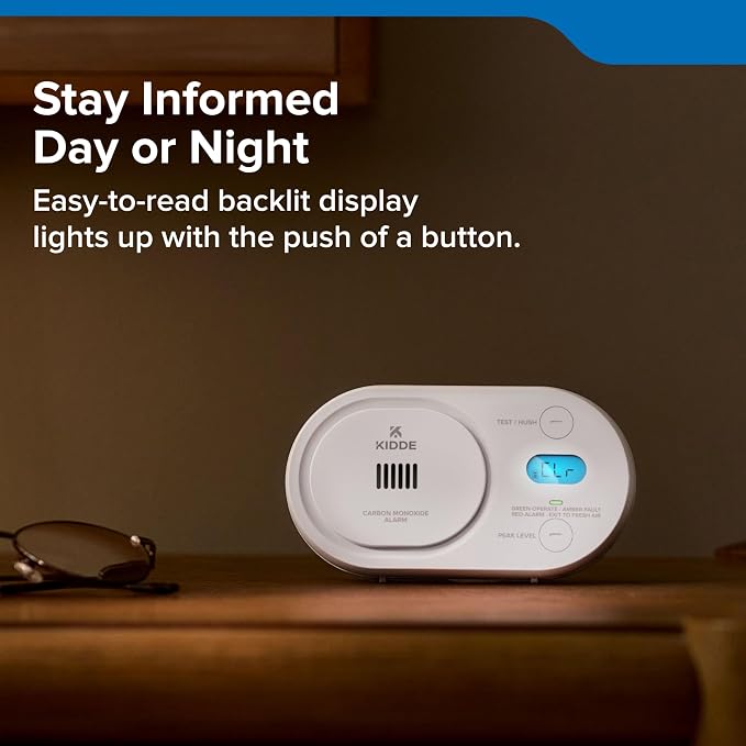 Kidde Carbon Monoxide Detector, AA Battery Powered, Digital Backlit Display - Image 4