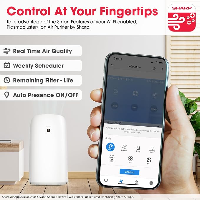 Sharp Smart Air Purifier with Humidifier Combo KCP70UW - Image 10