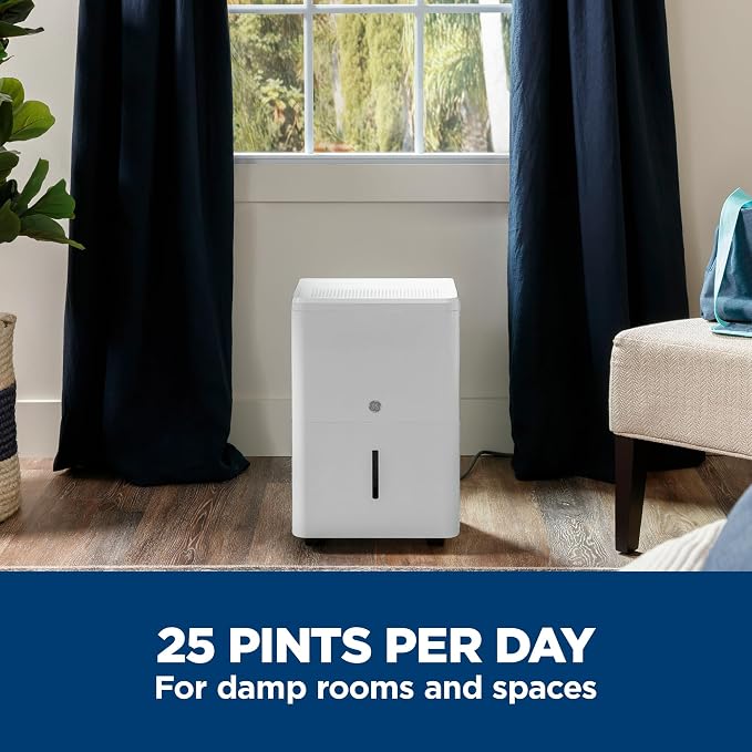 GE Portable Dehumidifier 25 Pint, Basement & Garage or Rooms up to 1500 Sq Ft - Image 4