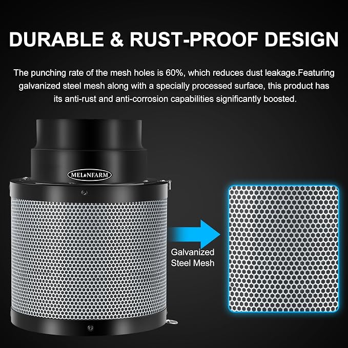 MELONFARM 6 inch Air Carbon Filter Smelliness Control - Image 3