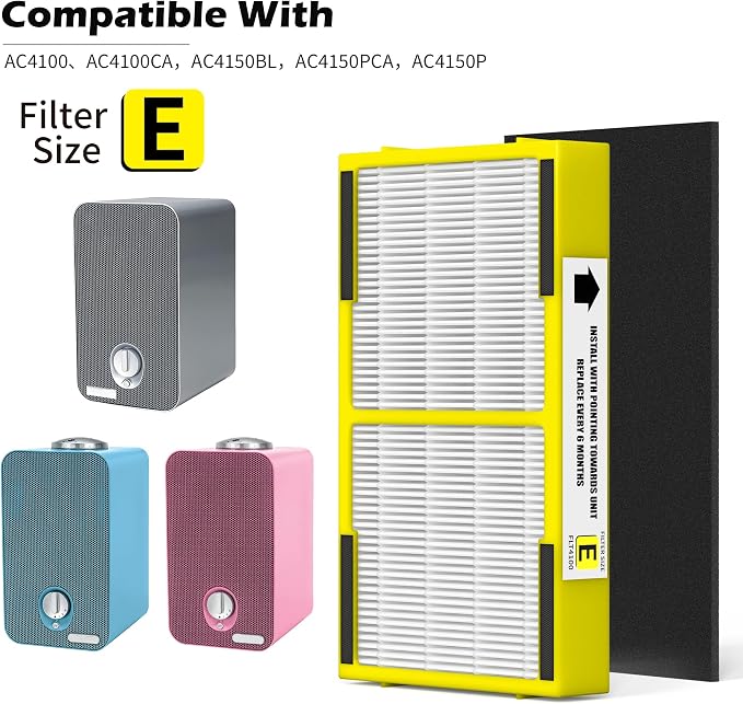 6 Pack FLT4100 HEPA Replacement Filter Size E Compatible - Image 2