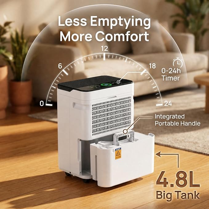 AIRPLUS 70 Pints Dehumidifiers for Home, 5500 Sq. Ft Dehumidifier for Basement - Image 4