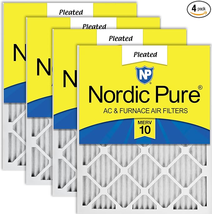 Nordic Pure 16x30x1 Pleated MERV 10 Air Filters 4 Pack by NordicPure