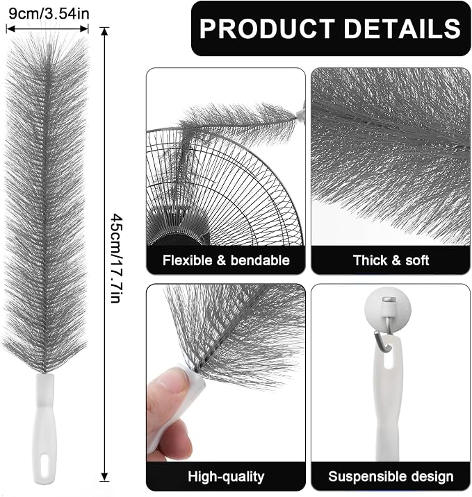 Yuanchu 2 Pcs Fan Cleaner Brushes, Bendable Fan Cleaning Brush Cobweb Duster - Image 2