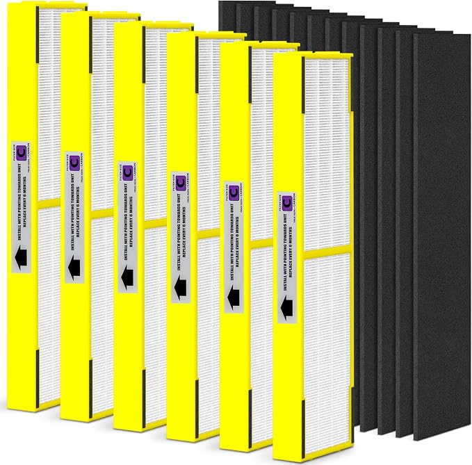6 Sets Upgraded FLT5000 Plastic Frame True HEPA Filter C Replacement Compatible by FCFMY
