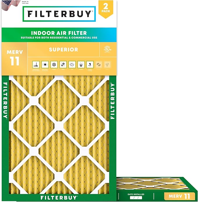 Filterbuy 10x18x1 Air Filter MERV 11 Superior Pet & Allergy Defense, by Filterbuy