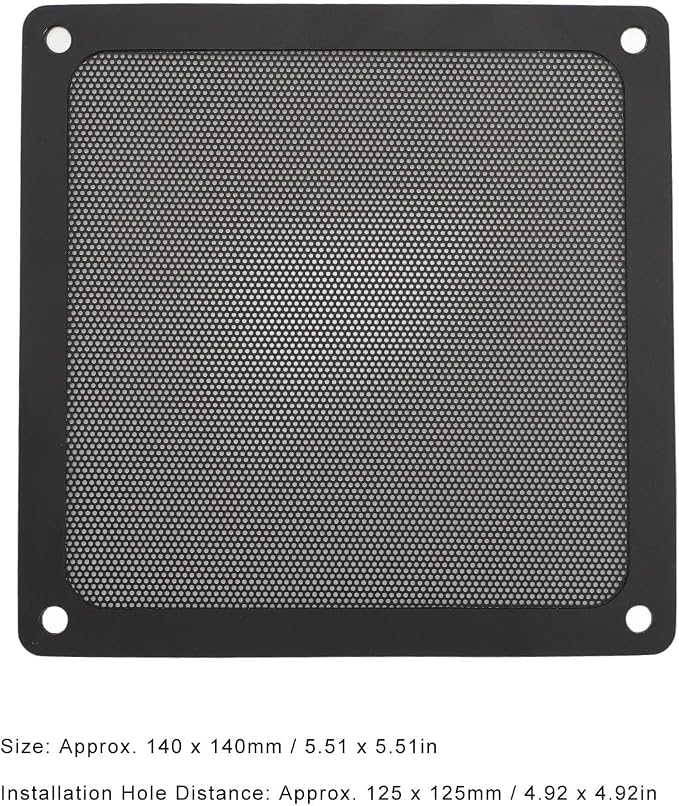 140mm Fan Dust Filter Mesh, Magnetic Frame PC Fan Grills Cover - Image 7