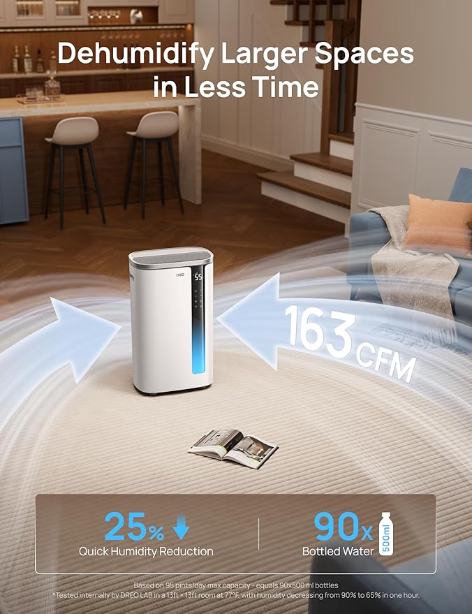 DREO 95 Pint Smart Dehumidifier - Image 4