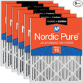 Nordic Pure 20x24x4 Pleated MERV 15 Plus Carbon Air Filters 6 Pack | Actual by NordicPure