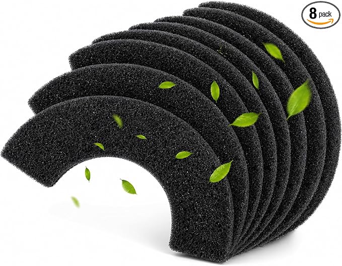 8 Pack 0.5" Thickened Activated Carbon Filters Compatible by FHTONGE