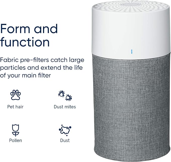 BLUEAIR Blue Pure 311 Auto Gray Pre-Filter, Washable Fabric Traps Pollen - Image 3