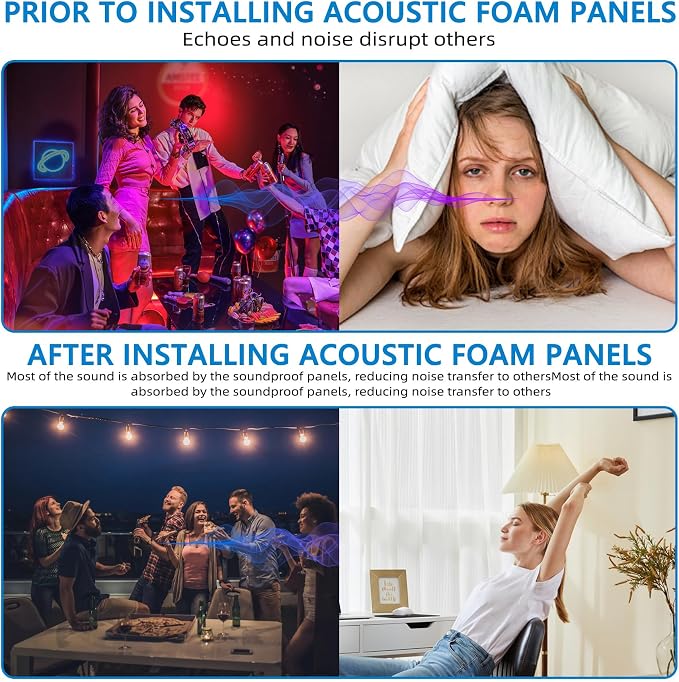 2Pack Sound Proof Foam Panels |48"×24"×2" Quick-Recovery Soundproof Wall Panels - Image 4