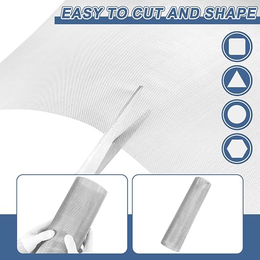 uxcell 100 Mesh 39" x 10" Woven Wire Mesh, 316 Stainless Steel Air Vent Filter - Image 4