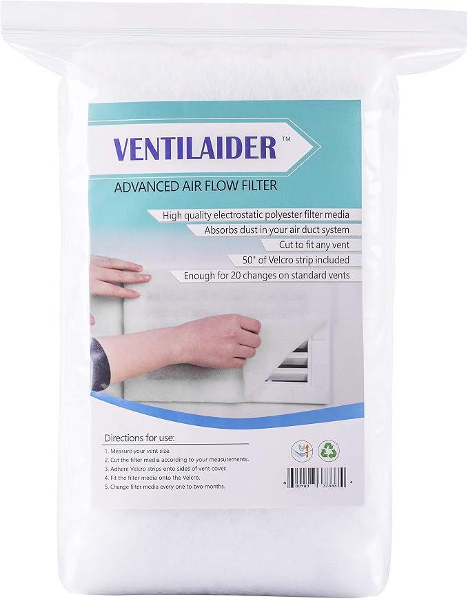Ventilaider Complete Air Vent Register Filter Set Cut To Fit Any Size 16" x 60" by Ventilaider