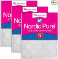Nordic Pure 20x30x1 Tru Mini Pleat MERV 11 AC Furnace Air Filters 3 Pack | by NordicPure
