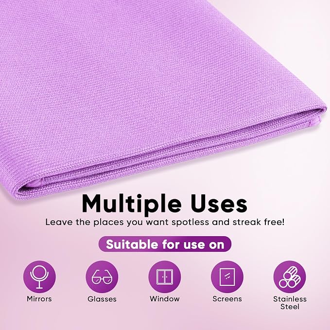 HOMEXCEL Microfiber Glass Cleaning Cloth 12 PK, Lint Free Streak Free, Reusable - Image 4