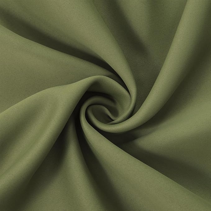 LEMOMO Olive Blackout Curtains/52 x 95 Inch/Set of 2 Panels Thermal Insulated Room Darkening Curtains for Bedroom