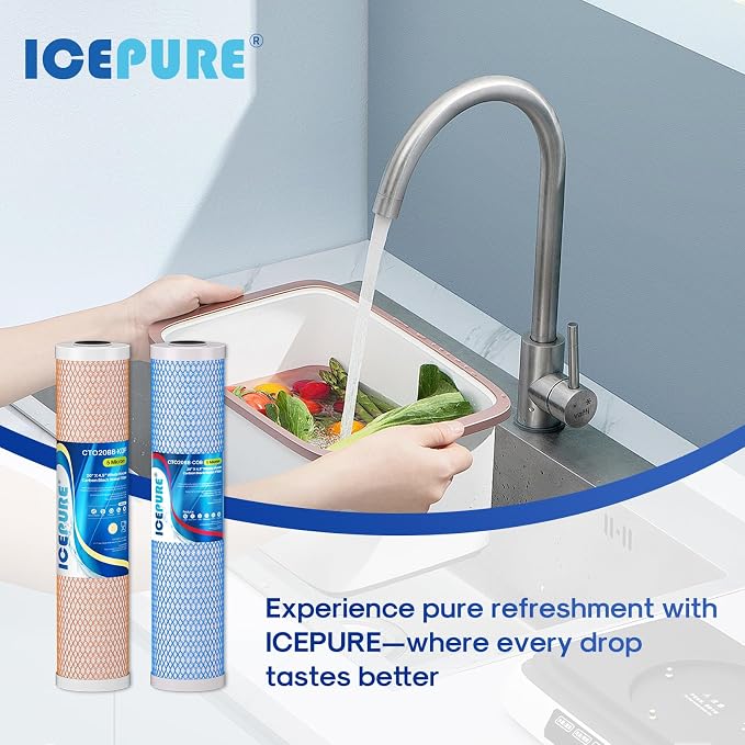 ICEPURE 4.5"x 20" Whole House CTO Carbon Water Filter, 20 Inch Water Filtration - Image 9