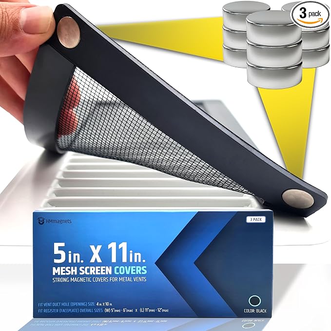 Powerful Magnetic Vent Screen Mesh Covers That Will Never Move or Fall by HMmagnets