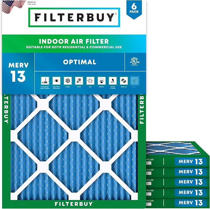 Filterbuy 20x27x1 Air Filter MERV 13 Optimal Smoke & Allergy Defense, by Filterbuy