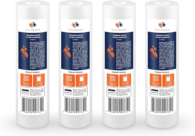Aquaboon 10” x 2.5” Whole House and Reverse Osmosis Sediment 1 Micron Water by Aquaboon