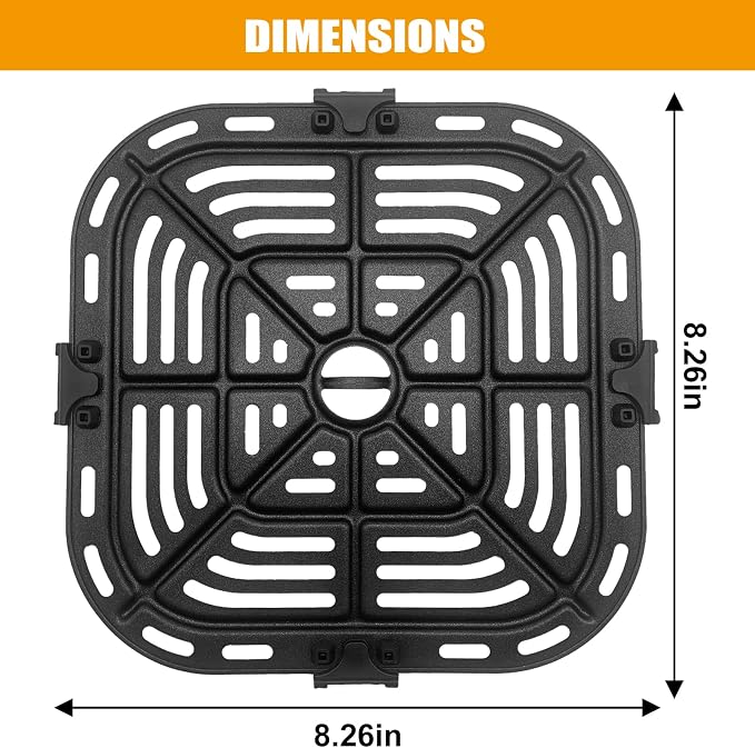 Air Fryer Grill Pan for COSORI Square Air Fryer Pro LE 5 Qt, Non-Stick - Image 3