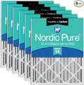 Nordic Pure 20x24x4 Pleated MERV 14 Plus Carbon Air Filters 6 Pack | Actual by NordicPure