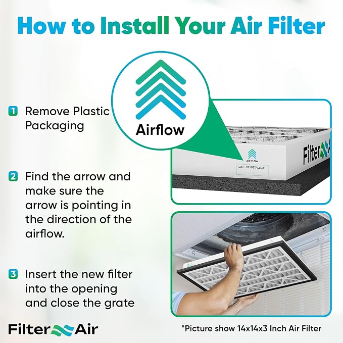 Filter X Air - 14x14x3 MERV 13 Pleated Air Filter, AC Furnace Air Filters - Image 7