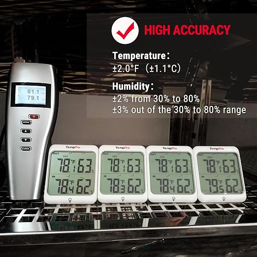 TempPro Indoor Outdoor Thermometer Wireless Hygrometer, 500FT Inside Outside - Image 5