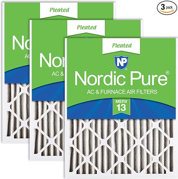 Nordic Pure 14x20x2 Pleated MERV 13 Air Filters 3 Pack by NordicPure
