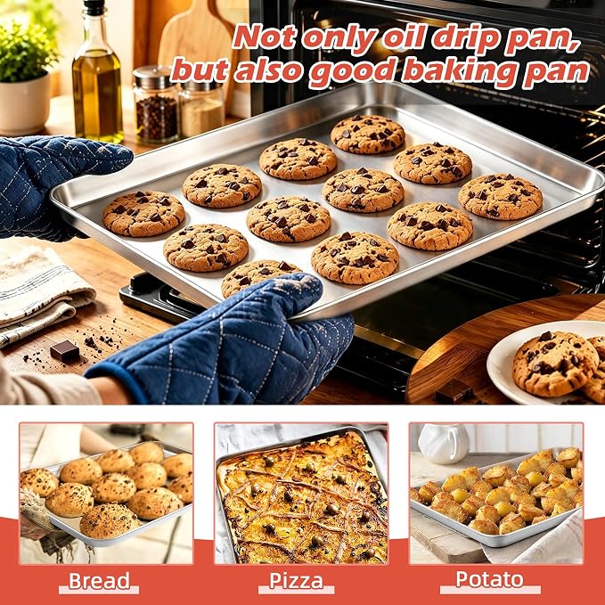 TeamFar Air Fryer Basket for Oven, 17.6”x13”& 16”x12” Air Fryer Accessories | - Image 6