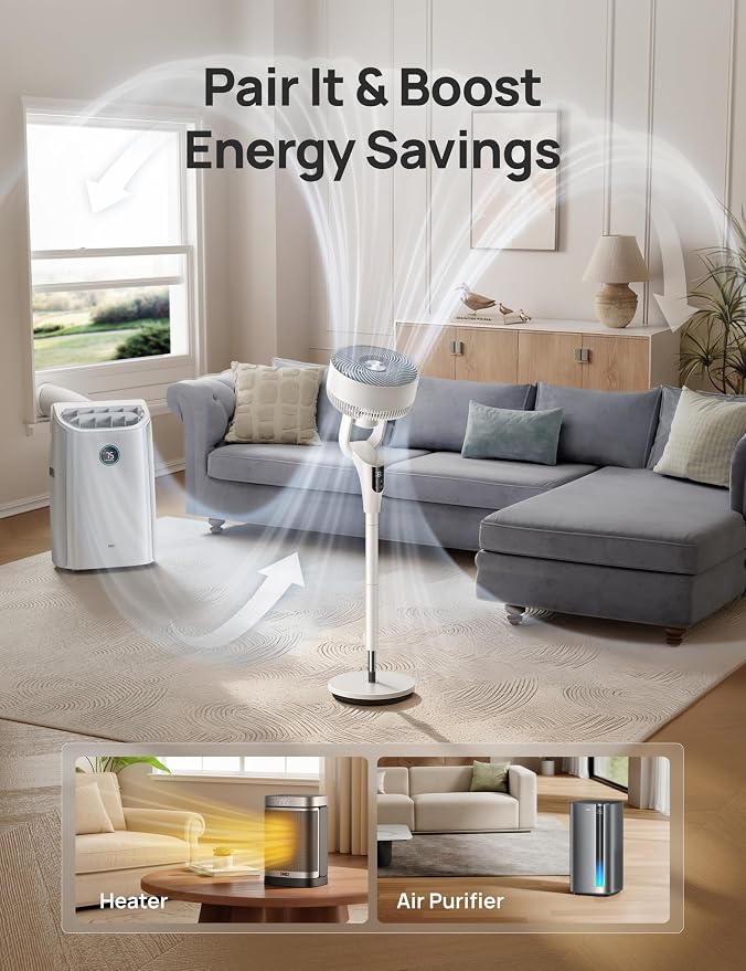 DREO Fan for Bedroom, 2026 Upgraded, 90ft Airflow, 20dB Quiet Fan, 90° - Image 6