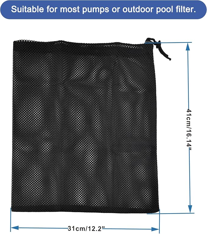 CONQUERALL 2PCS Pond Filter Mesh Bag Pump 12.2x16.1inch Barrier Bag Black - Image 2
