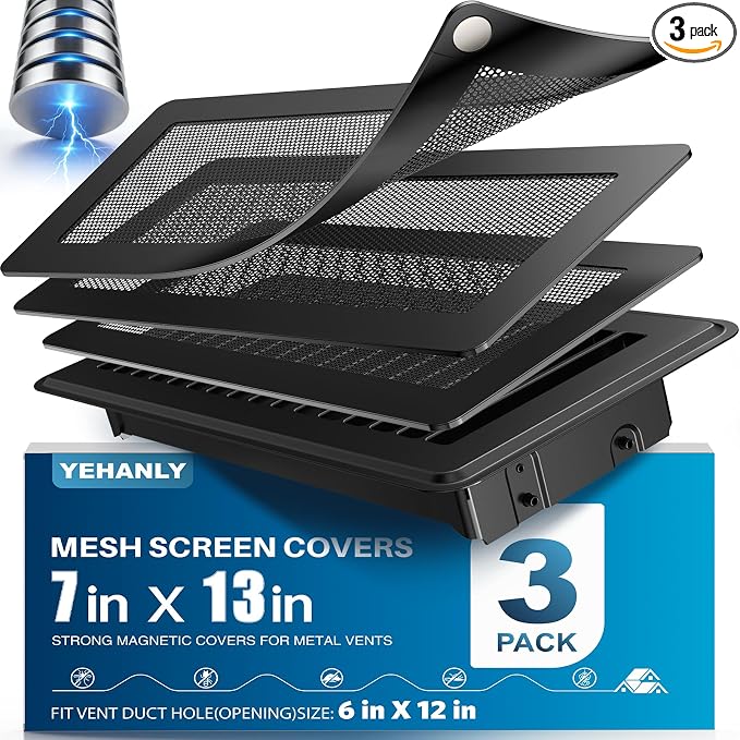 Magnetic Vent Covers with Vent Screen 7x13 Inch, Ceiling Air Vents, Ventilate by YEHANLY