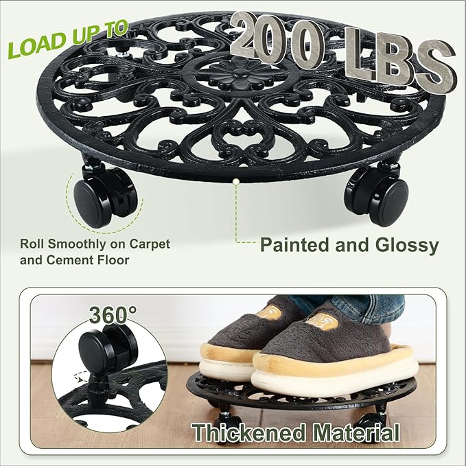 14 Inch Rolling Plant Stand - Image 6