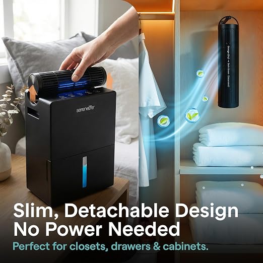 SereneLife Dehumidifiers for Home, 91 Oz Quiet Dehumidifier for Bedroom - Image 3
