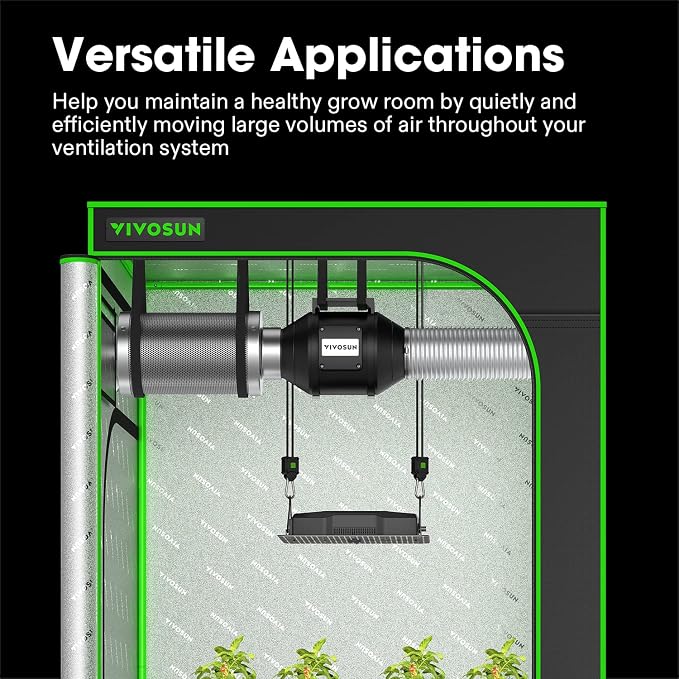 VIVOSUN 8 Inch 720 CFM Inline Fan and 8 Inch Air Carbon Filter Smelliness - Image 2