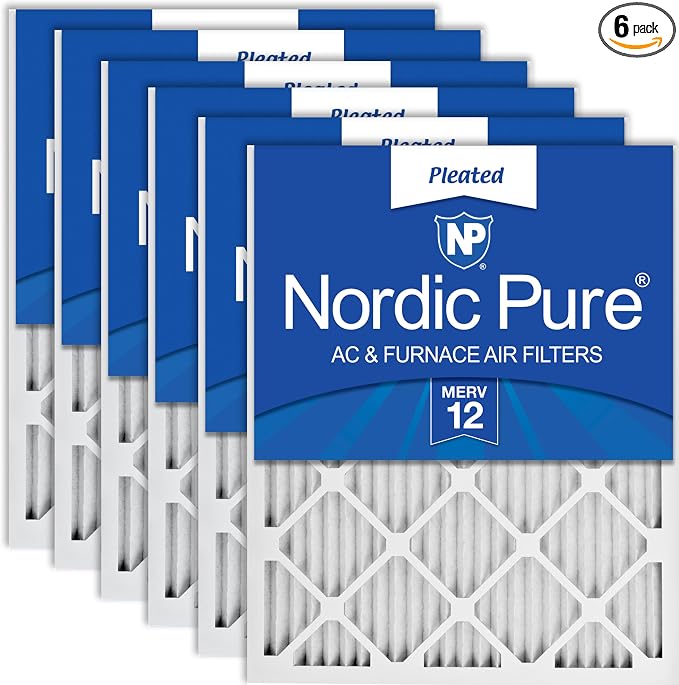 Nordic Pure 24x30x1 Pleated MERV 12 Air Filters 6 Pack by NordicPure