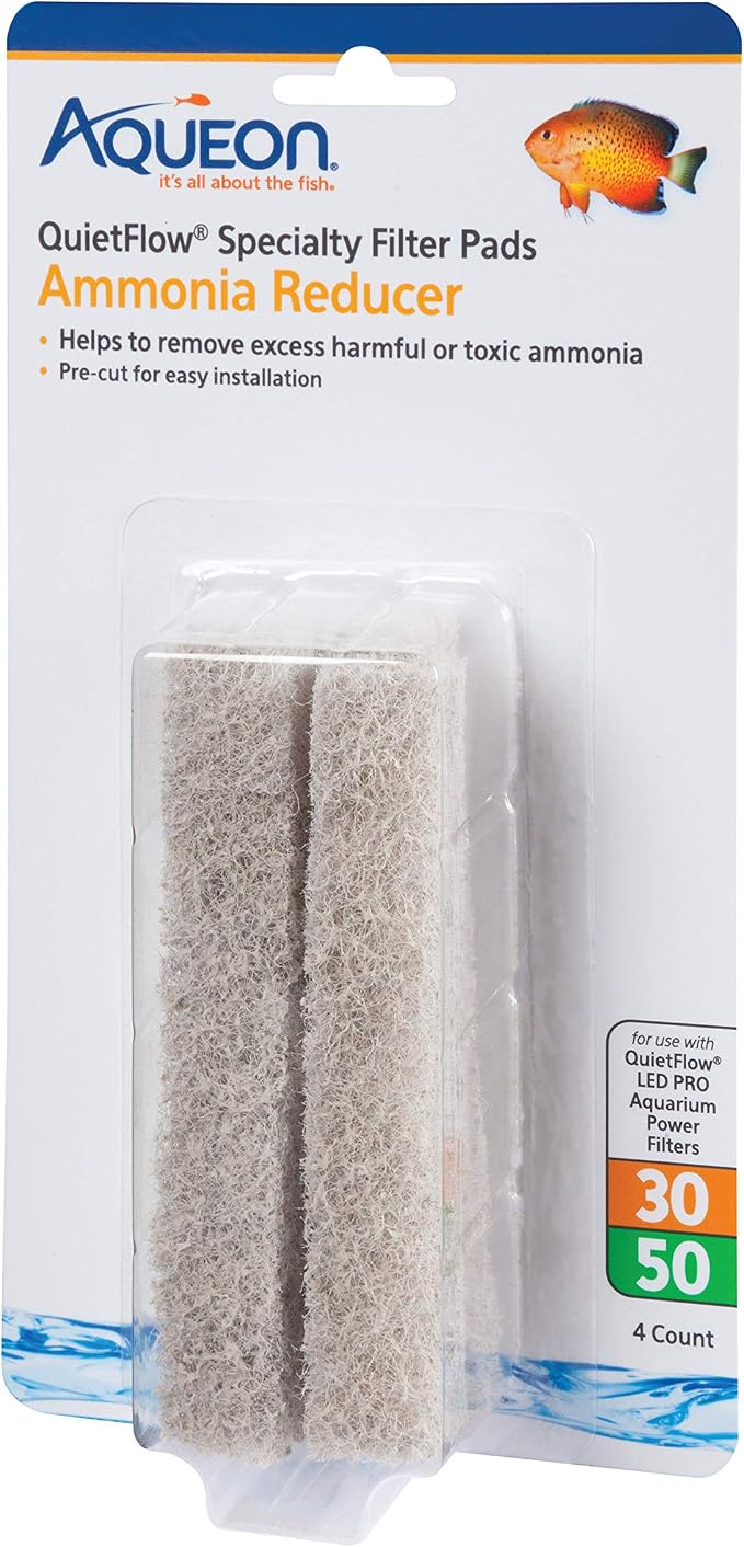 Aqueon QuietFlow LED PRO Ammonia Reducer 4 Count Filter Pads by Aqueon