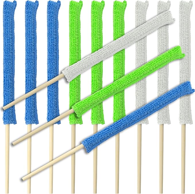12 Pcs Microfiber Detail Duster Sticks Crevice Cleaning Brush Microfiber Stick by IFAMIO