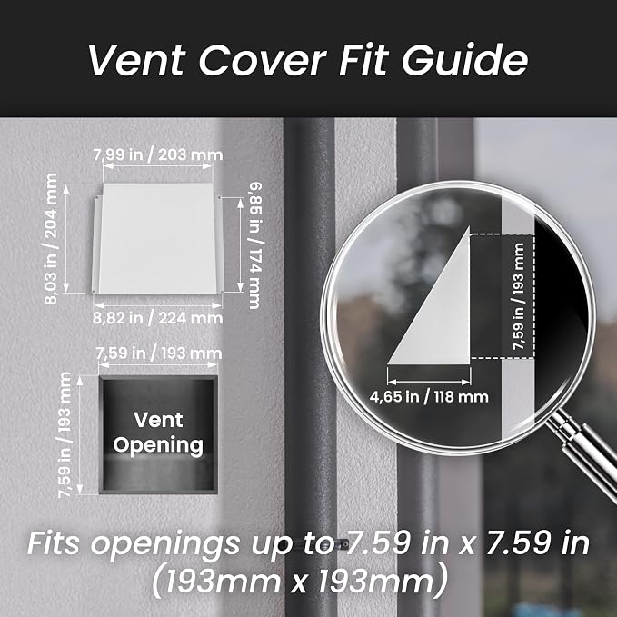 Repa Market 8 x 8 Inch White Galvanized Steel Vent Cover - Image 2